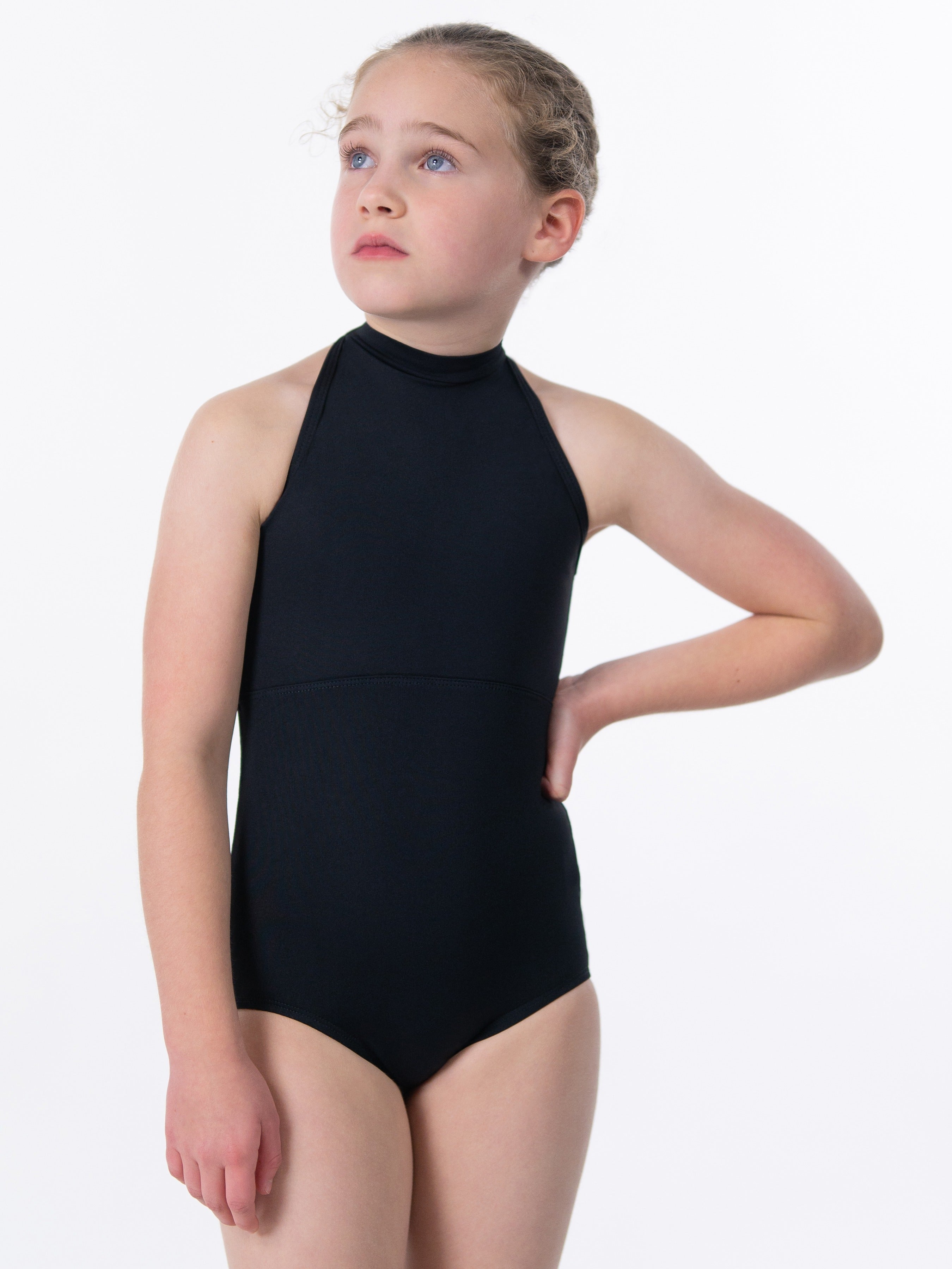 Mock Turtleneck Child Size Leotard with Mesh Zip Back Suffolk Dance